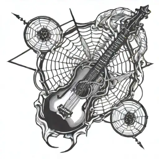 Music Strings Like Spider Web