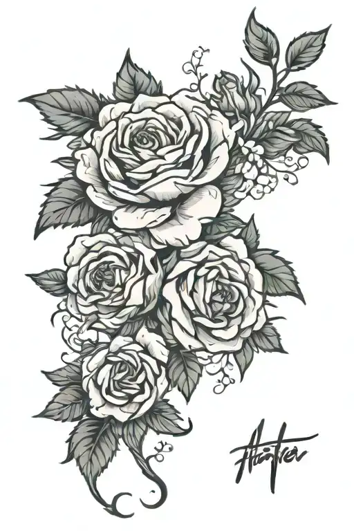 Rose And Aster Flower