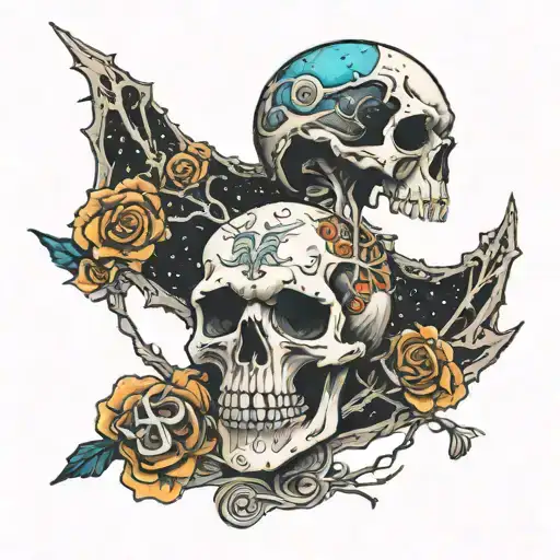 Skeleton On Cosmic Clif