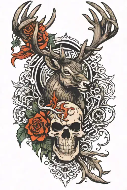 Harley Davidson And Deer Antlers