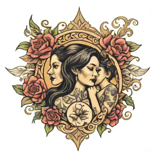 Mother Daughter Surrounded