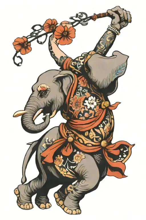 Elephant Poppy Kiku Dancer Gracefully Moving