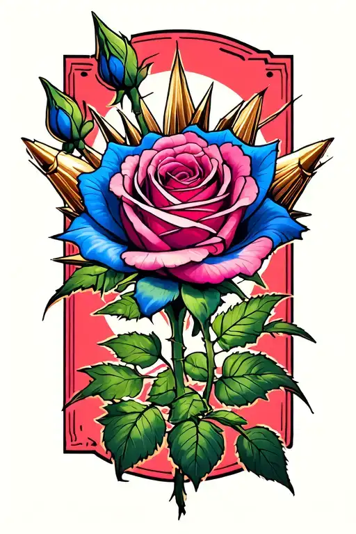 Blue Rose And Spikes China