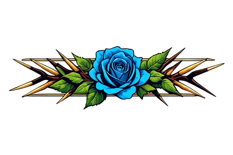 Blue Rose And Spikes China