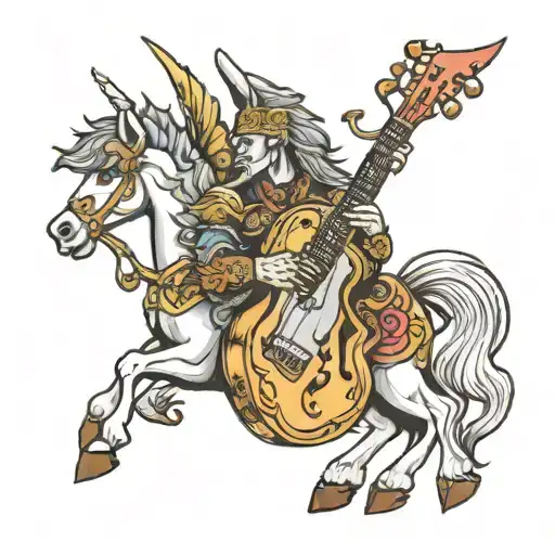 Pegasus Playing Double Stack Guitar