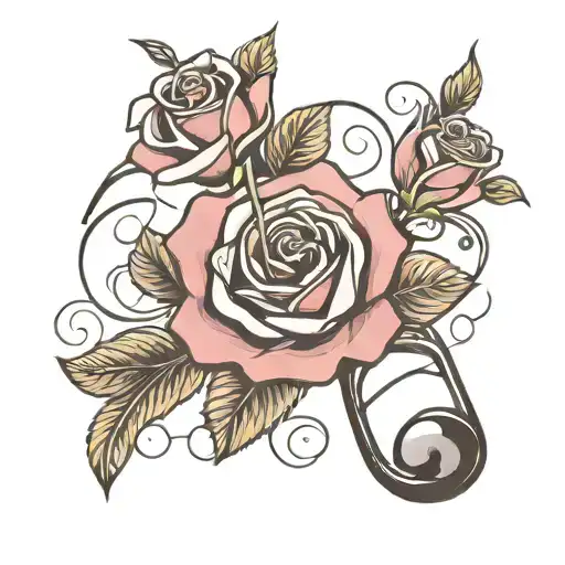 Music Notes And Rose