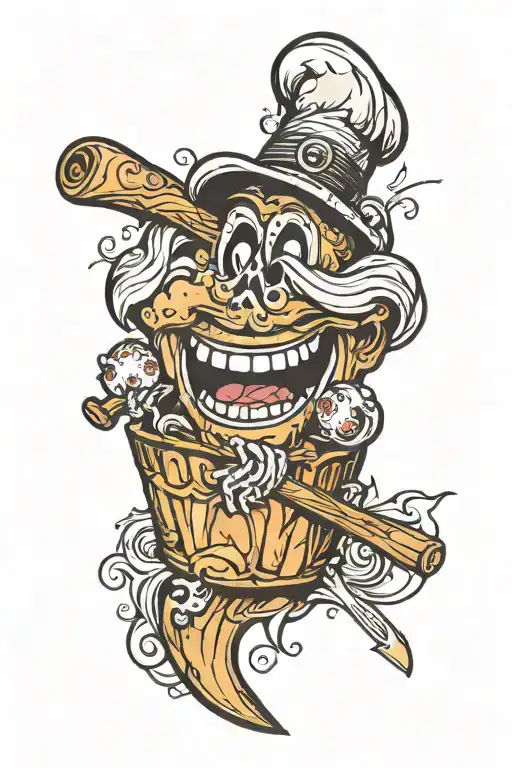 Smiling Muffin With Baseball Bat