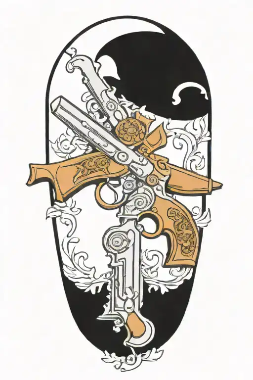 Flintlock Pistols Crossed