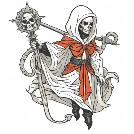 Albino Girl In Grim Reaper Outfit