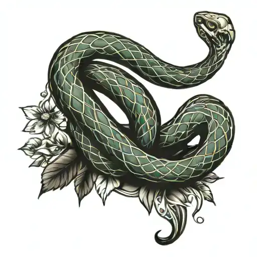 Snake In A U Shape Surrounded