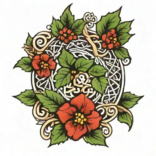 Holly Bush And Celtic Design