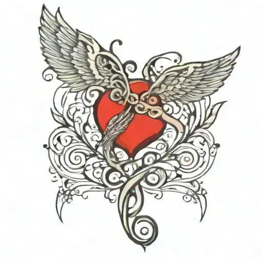 Mental Health Survivor Wings Flying Music Notes Intertwined