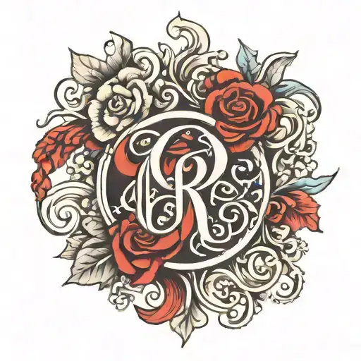 Monogram Of Wife And Children Initials Hrr