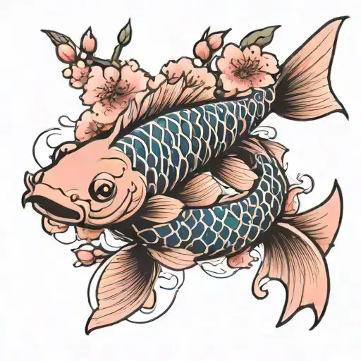 Cherry Blossom Koi Fish