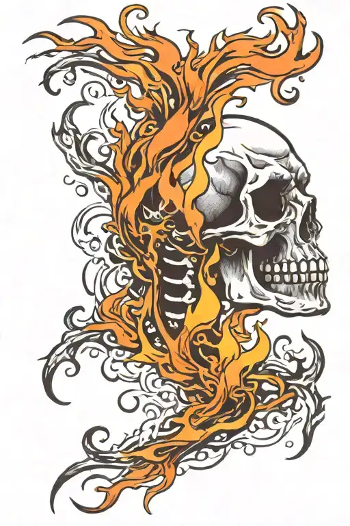 Skull And Flame Burns
