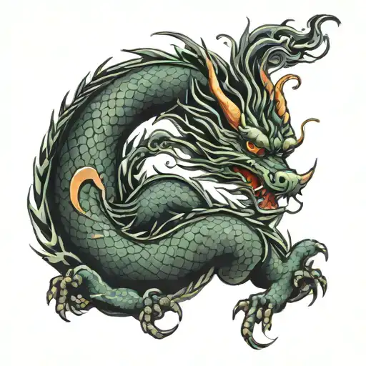 Chinese Dragon With Characters