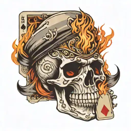 Skull And Flame And Card Deck