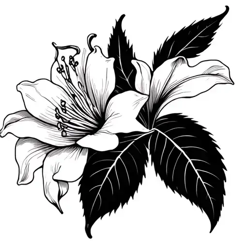 Black And White Honeysuckle Flower