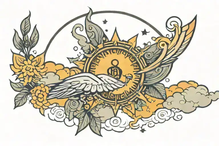 The Word Oblak In The Sky With Sun Shining