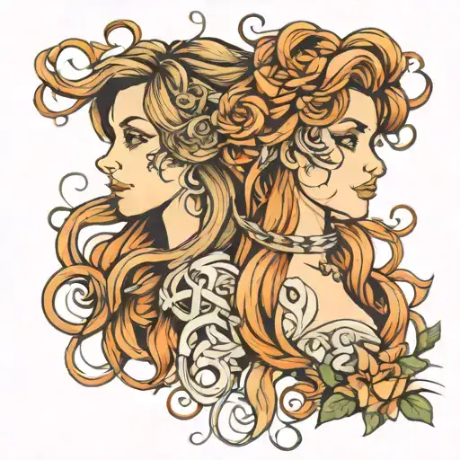 Gemini Sisters Hair Tangled Together