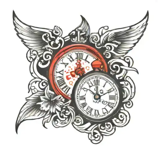 No Time Word In Red And Black