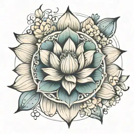Floral Mandala With Lotus Flower