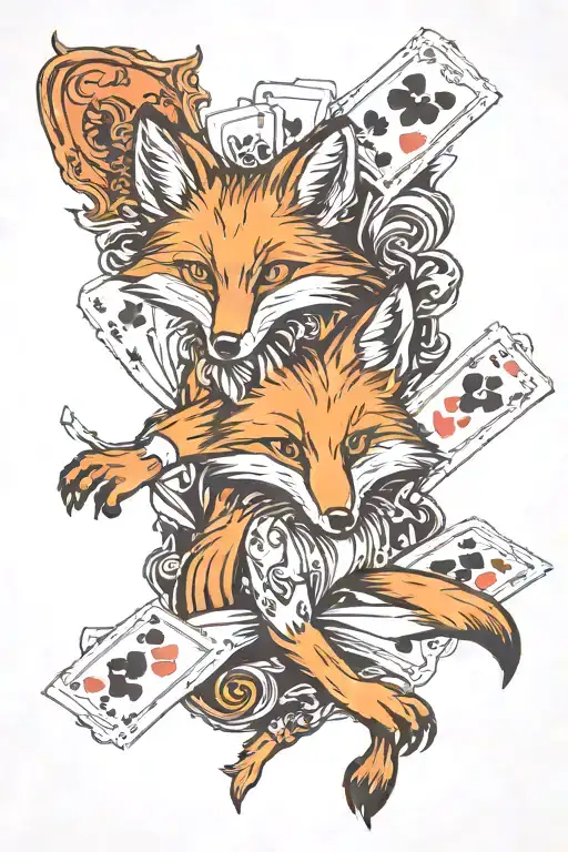 Card Where The Fox Plays The Cards Jack And Ace