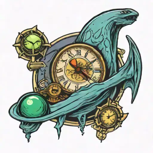 Roswell Alien Fun Clock Cards Hourglass