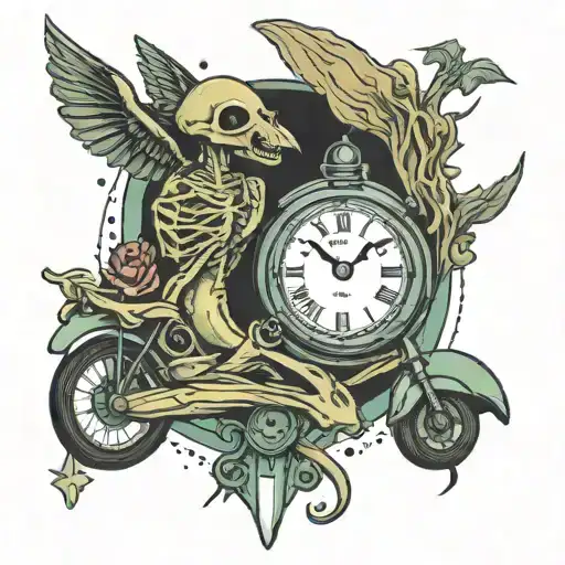 Roswell Extraterrestrial Fun Clock Cards Hourglass Old Bike Zoe