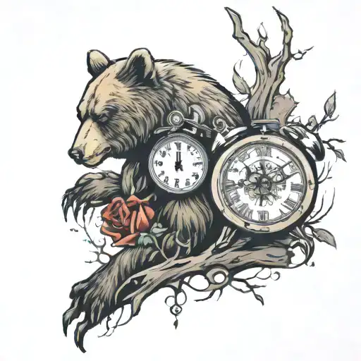 Broken Clock And Broken Bear Imbeded