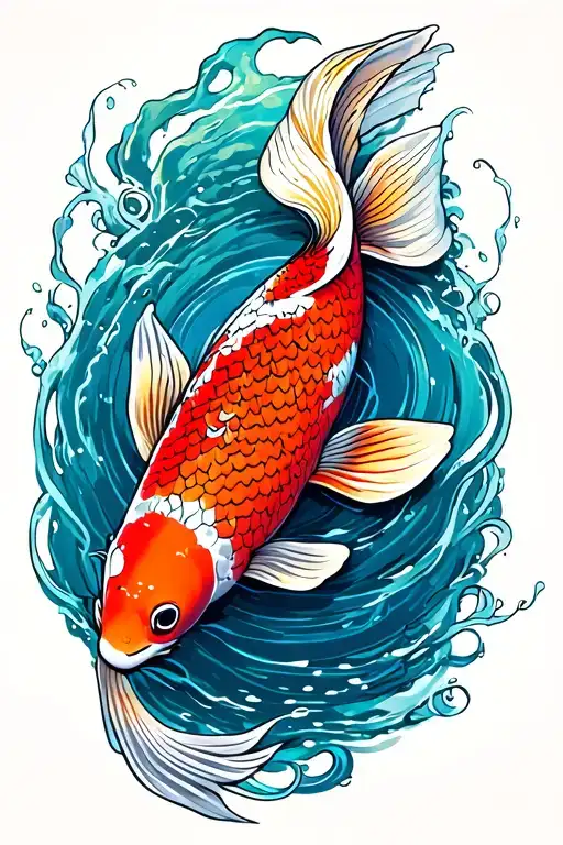 Koi Fish Swimming