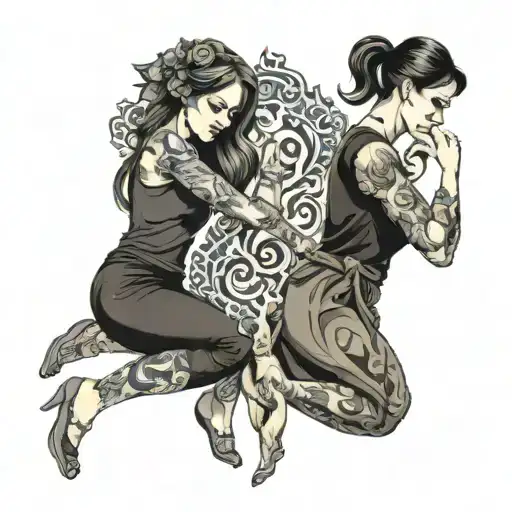 Mother Daughter Playing