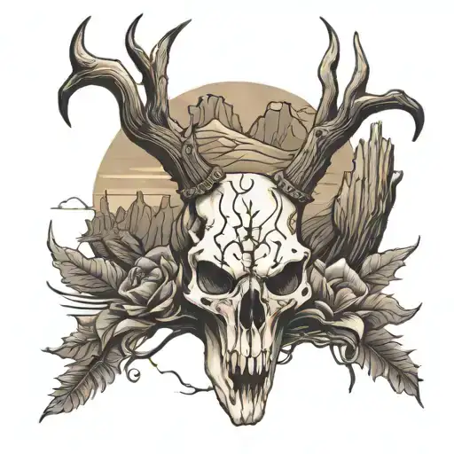 Deer Skull Desert Laandscape