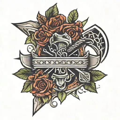 Axe And Arrow In A Cross