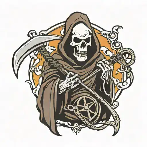 Grim Reaper Holding A Scythe