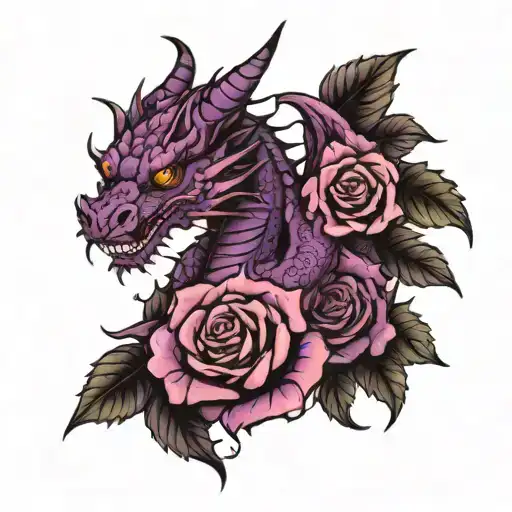 Purple Dragon Black Roses