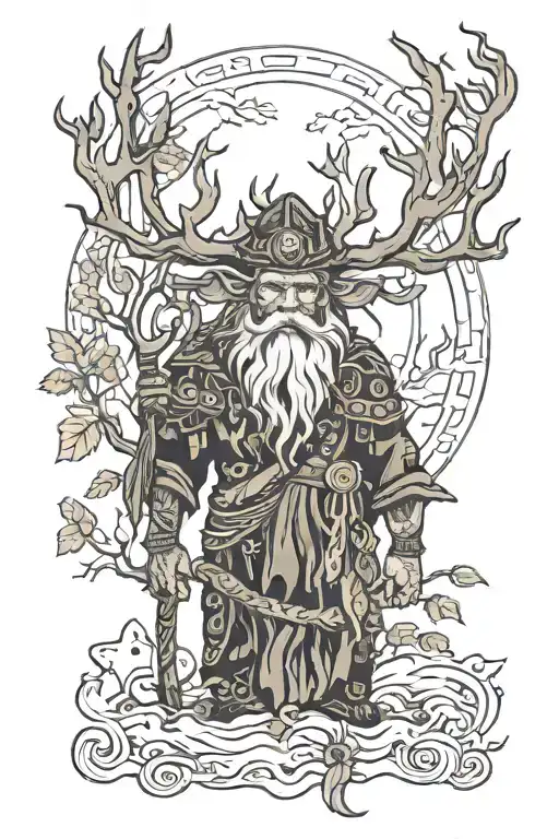 Lord Of The Forest With Man Standing