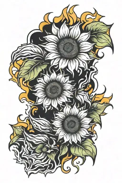 Sunflower On Fire Melting