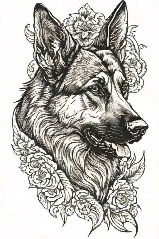 Heavily Detailed German Shepherd Portrait