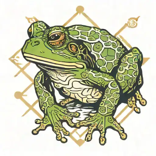Bufo Frog With Sacred Geo Patern