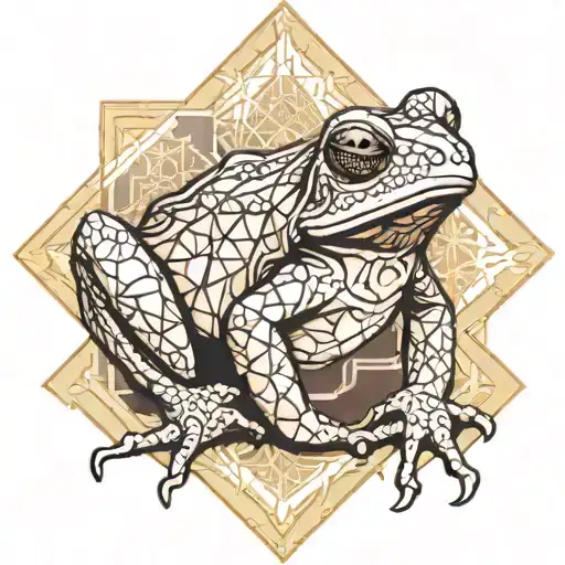 Bufo Frog With Sacred Geometry