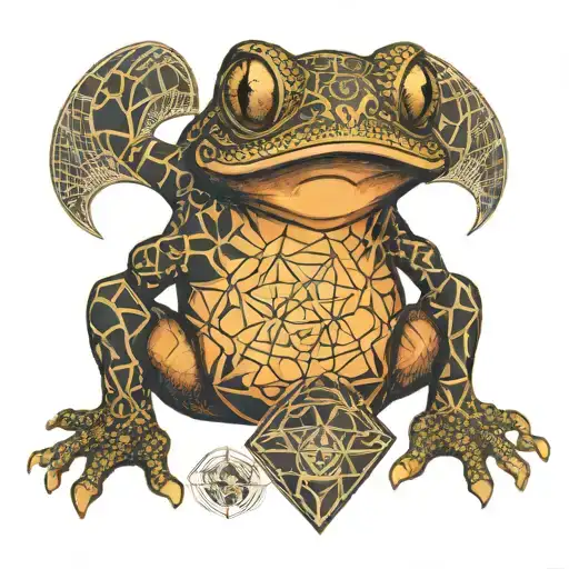 Bufo Frog With Sacred Geometry Spirit Totem