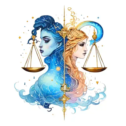 Libra And Aquarius Constellation Merging Together