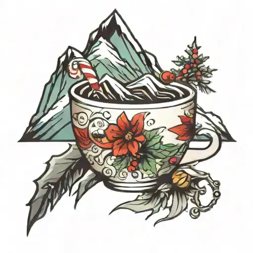 Mountains Christmas Coffee Cup