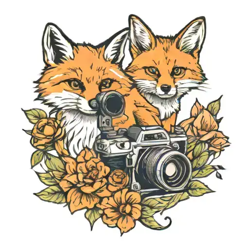 Camera And Fox Surrounded