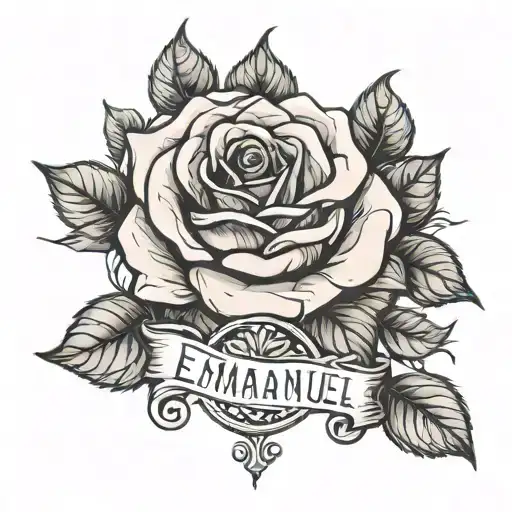 Name Emmanuel In The Stem Of A Rose