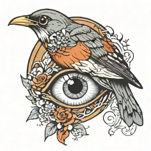 Eye And Robin Bird