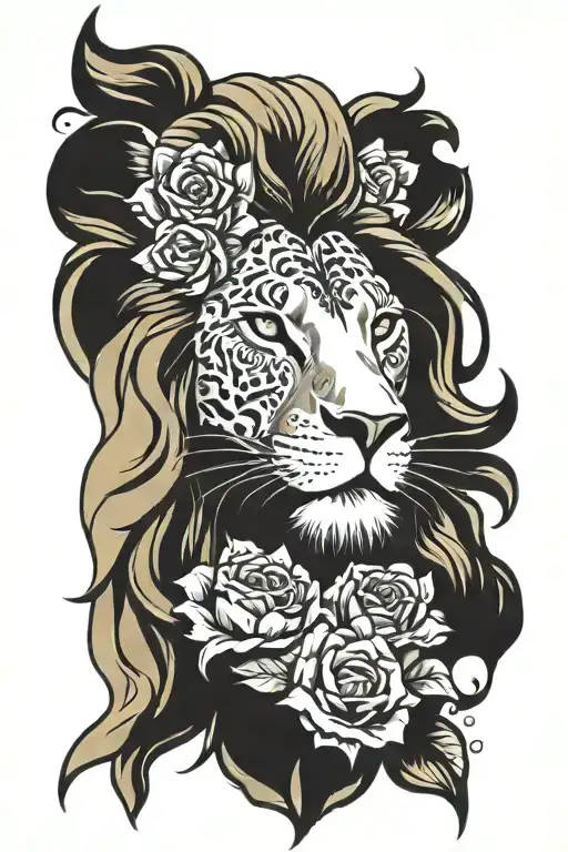 Oil Paint Palette And Lion Head