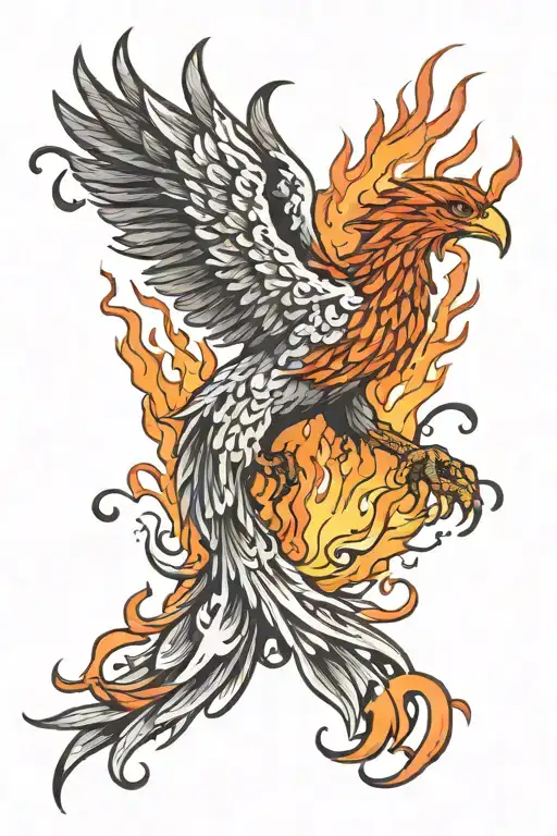 Phoenix Rising From Flames