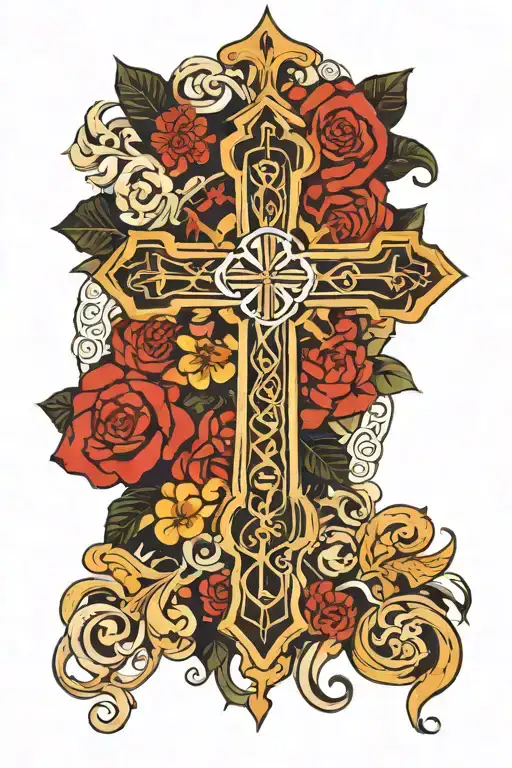 Christian Cross With Filipino Pattern Inspired